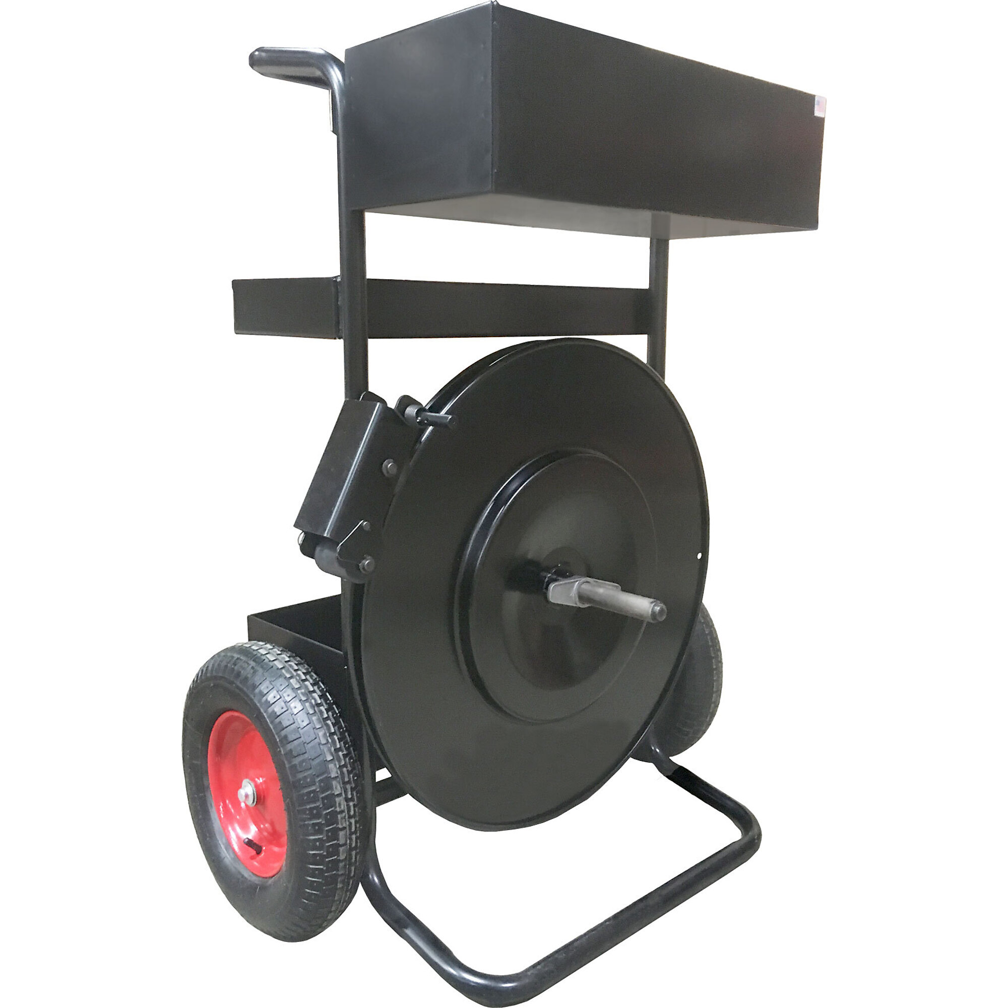 Encore Packaging Monster Cart for Poly Strapping — Heavy-Duty Steel Tubing, 16in. Pneumatic Wheels, Dual Tool Trays, Model# EP-3400-PS
